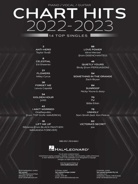 Hal Leonard Chart Hits Of 2022-2023
