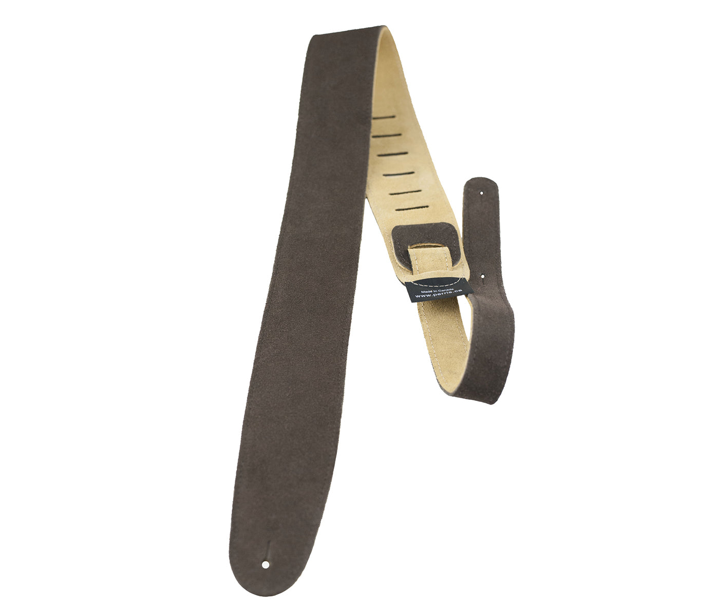 Perri’s Leathers Suede Guitar Strap Dark Brown