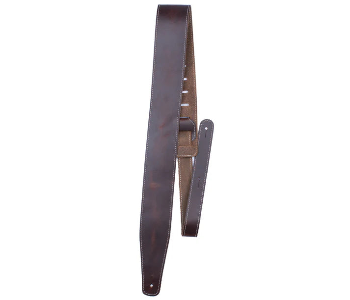 Perri’s Leathers Baseball Leather Guitar Strap Brown