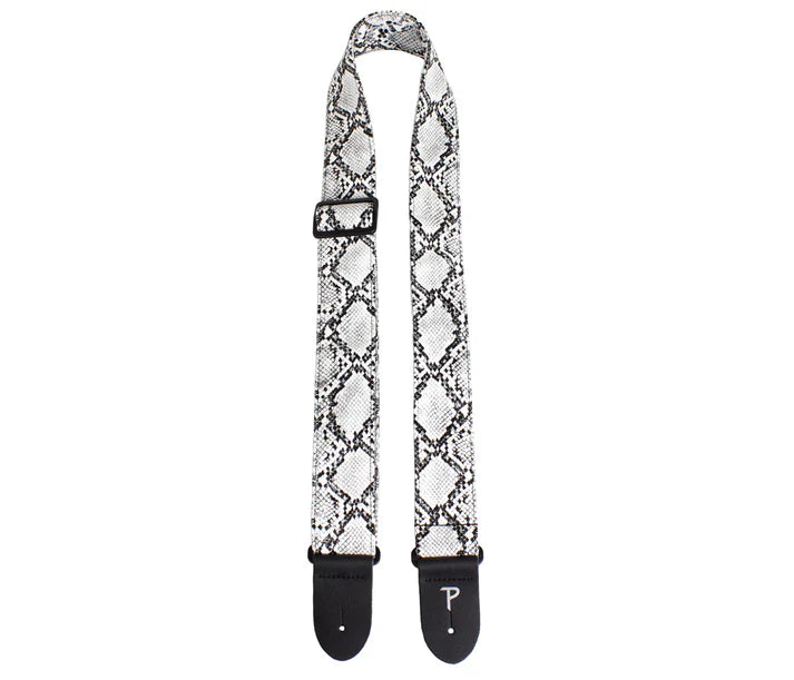 Perri's Black and White Faux Snake Skin Guitar Strap with Triglide