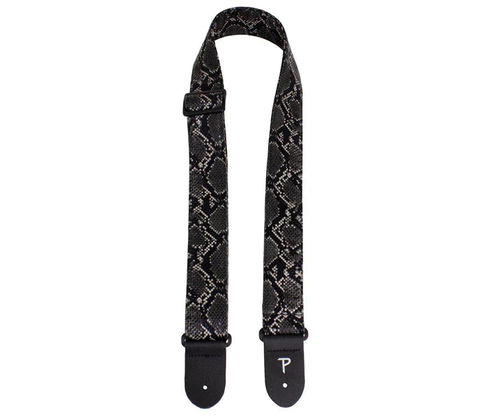 Perri's Black Faux Snake Skin Guitar Strap with Triglide