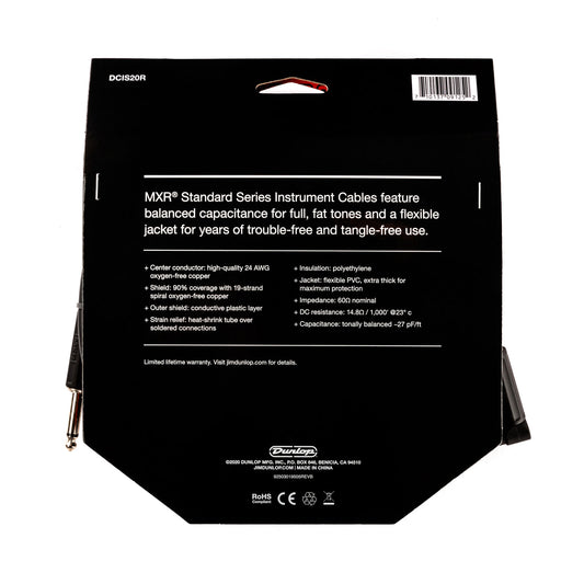 MXR Standard Instrument Cable - 20' S/R