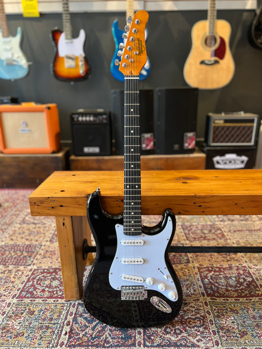 Oscar Schmidt Solid Body Strat Style Electric Guitar, Black