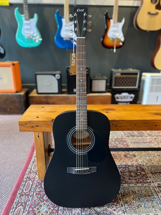 Cort Standard Series Spruce Top Acoustic Guitar, Black Satin