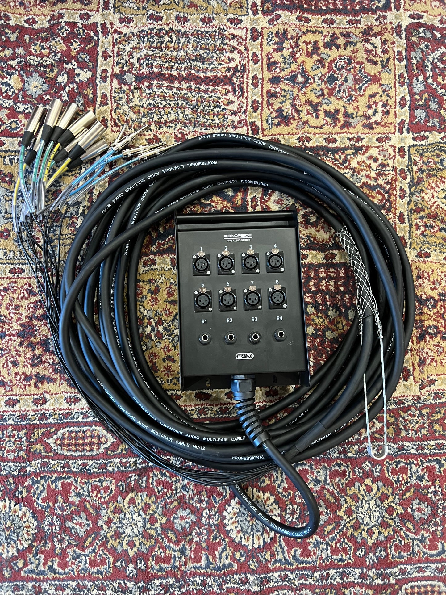 Monoprice 12-Channel Snake - 8 XLR - 4 TRS Stage Box 50ft USED