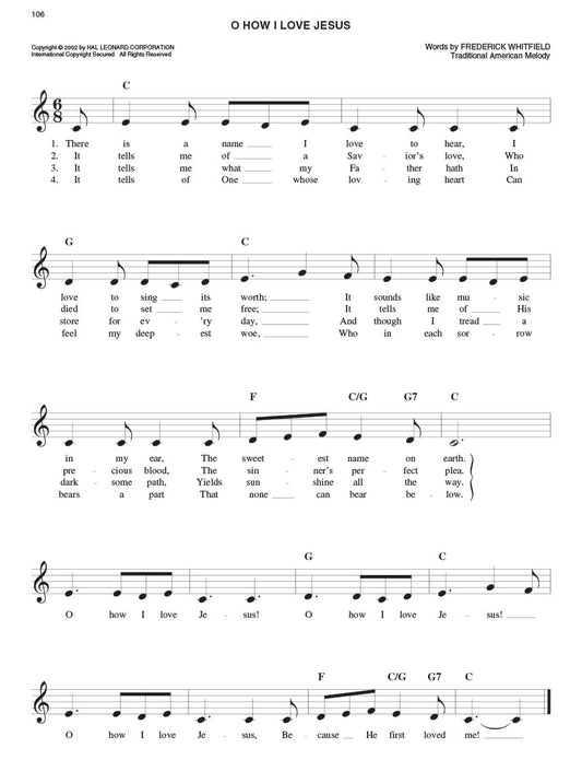 Hal Leonard Easy Hymn Fake Book