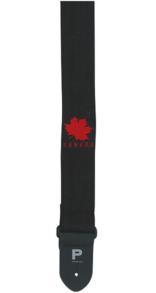 Profile Canada Guitar Strap In Black Cotton