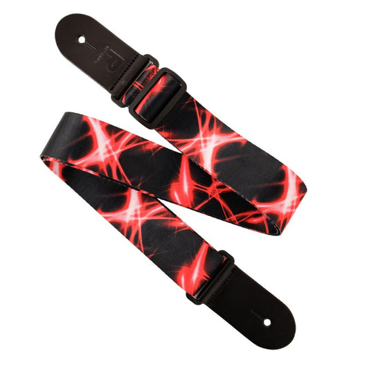 Profile Terylene, Red Strobe Light Effect Printed Guitar Strap