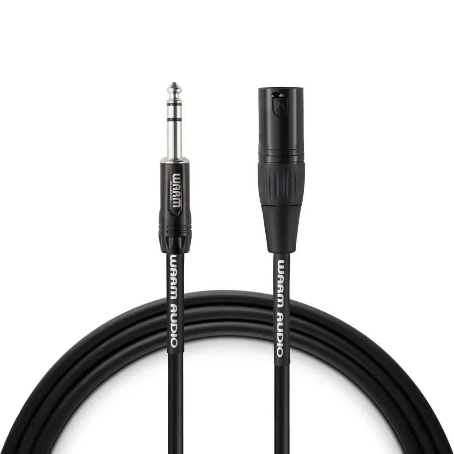 Warm Audio Cable Pro-XLRm-TRSm-3 Pro Series Studio & Live XLR Male to TRS Male - 3'
