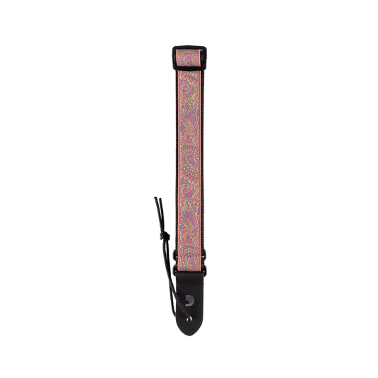 D'Addario Paisley Pink/Green Ukulele Strap