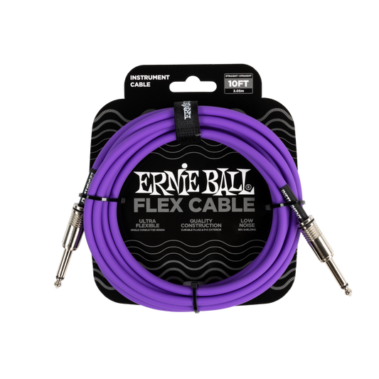 Ernie Ball Flex Instrument Cable Straight/Straight 10 ft - Purple