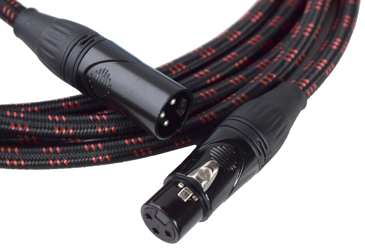 GF Black & Red Tweed XLR Cable M-F - 25ft