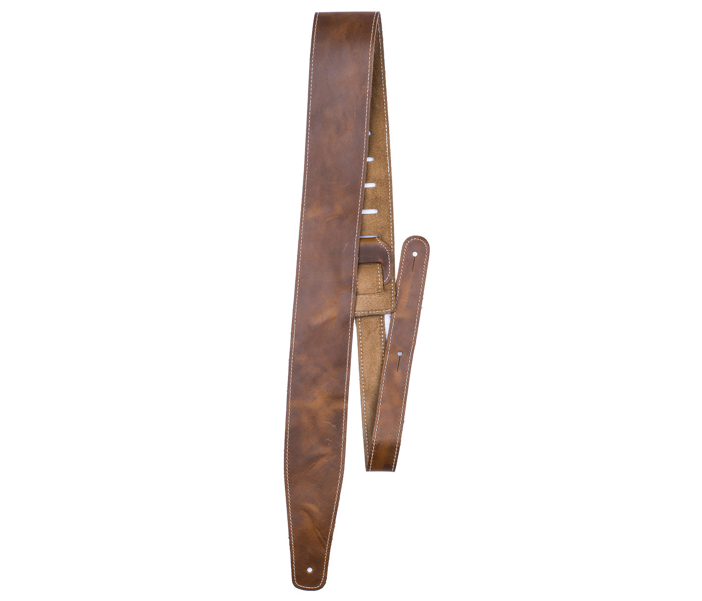 Perri’s Leathers Baseball Leather Guitar Strap Tan