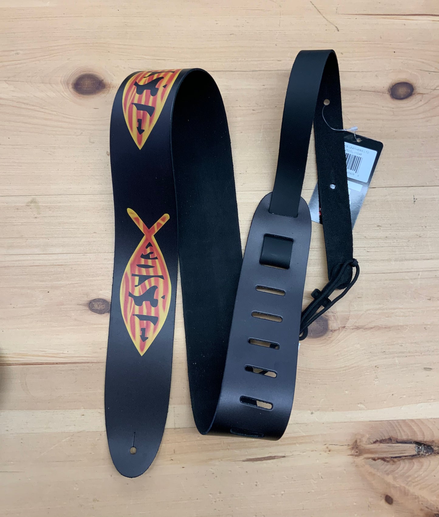 Perri’s Jesus Fish Printed Leather Guitar Strap
