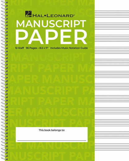 Standard Wirebound Manuscript Paper (Green Cover) Manuscript Paper