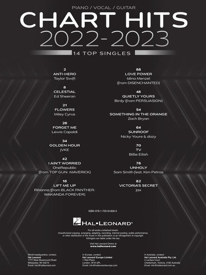 Hal Leonard Chart Hits Of 2022-2023