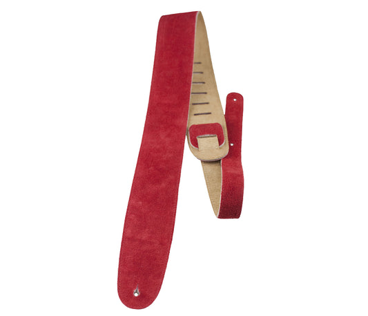 Perri’s Leathers Suede Guitar Strap Red