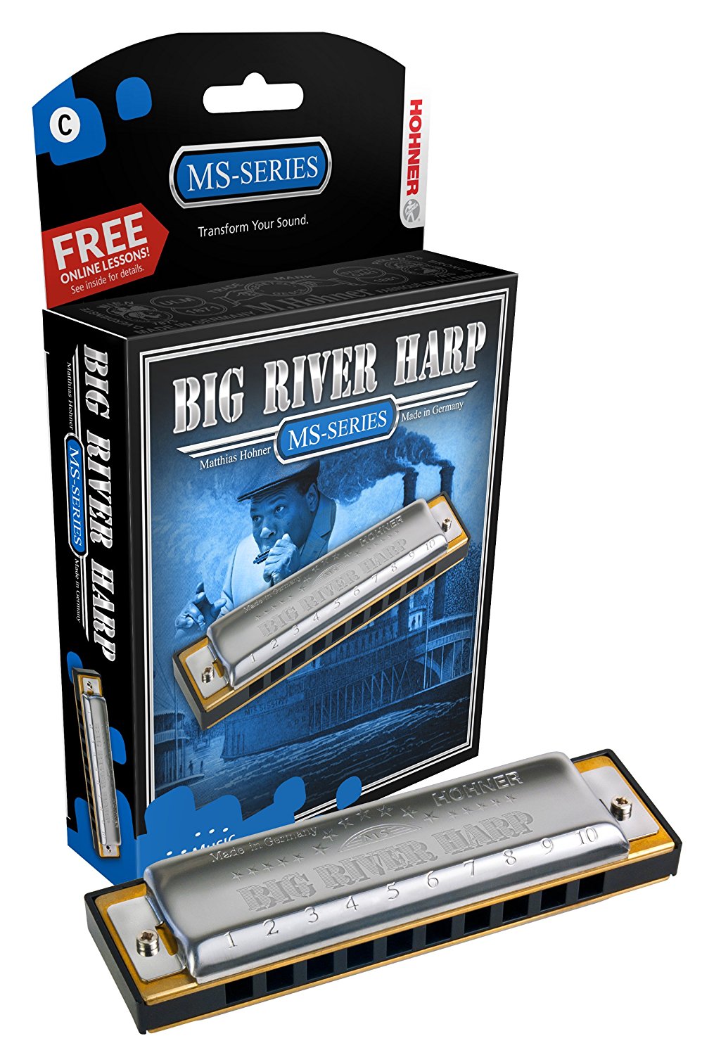 Hohner Big River Harp Diatonic Harmonica, Key of A