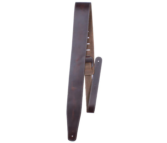 Perri’s Leathers Baseball Leather Guitar Strap Brown