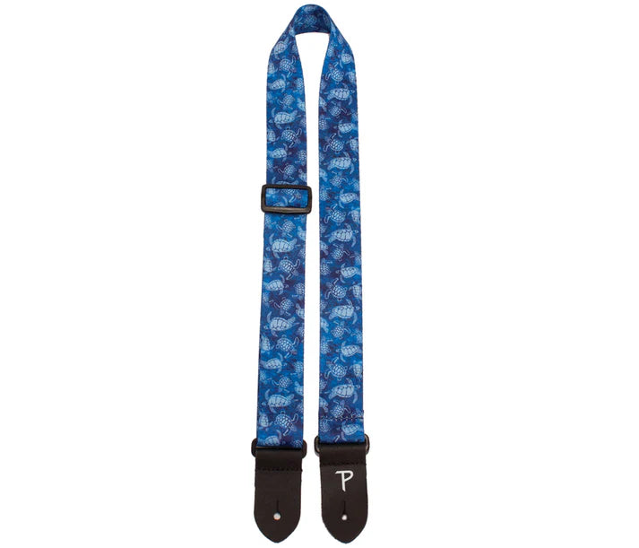 Perri’s Leathers Black with Turtles Ukulele Strap