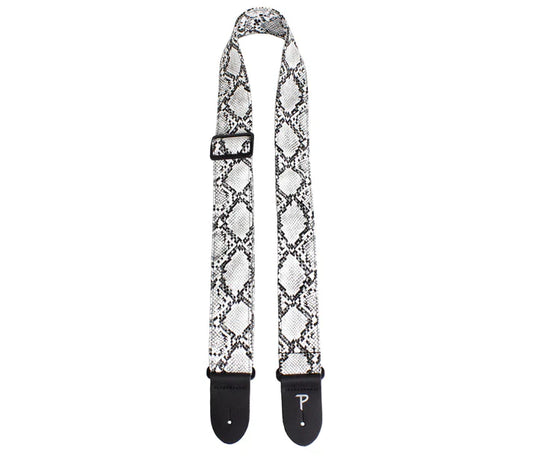 Perri's Black and White Faux Snake Skin Guitar Strap with Triglide