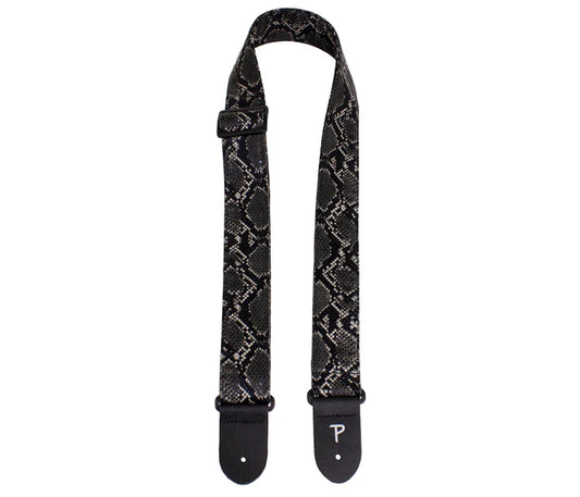 Perri's Black Faux Snake Skin Guitar Strap with Triglide