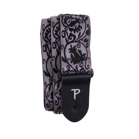 PERRI'S BLACK LACE DESIGN JACQUARD GUITAR STRAP