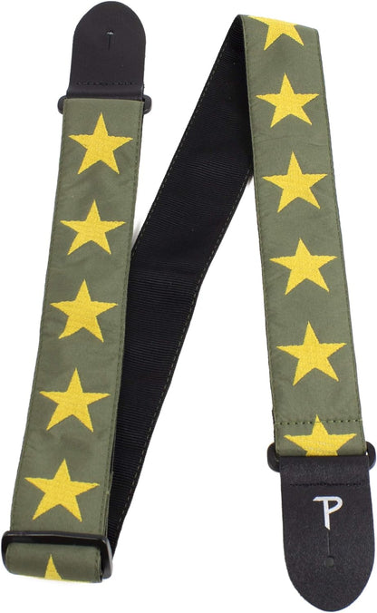 Perri's Green w Gold Stars Guitar Strap