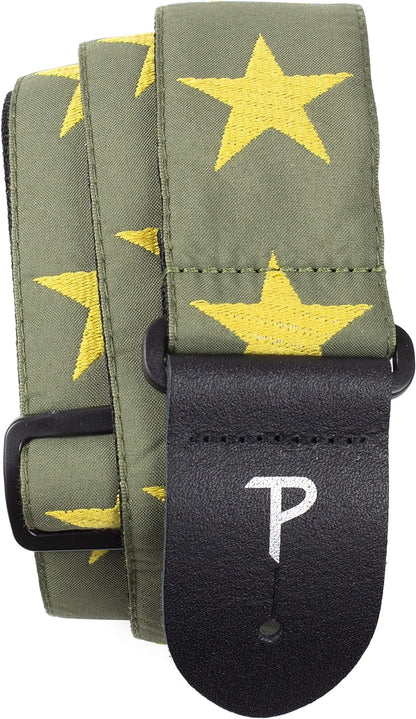 Perri's Green w Gold Stars Guitar Strap