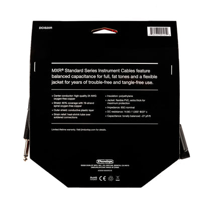 MXR Standard Instrument Cable - 20' S/R