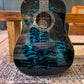 Jay Turser Dreadnought Acoustic Guitar, Full Size, Blue Burst Quilt