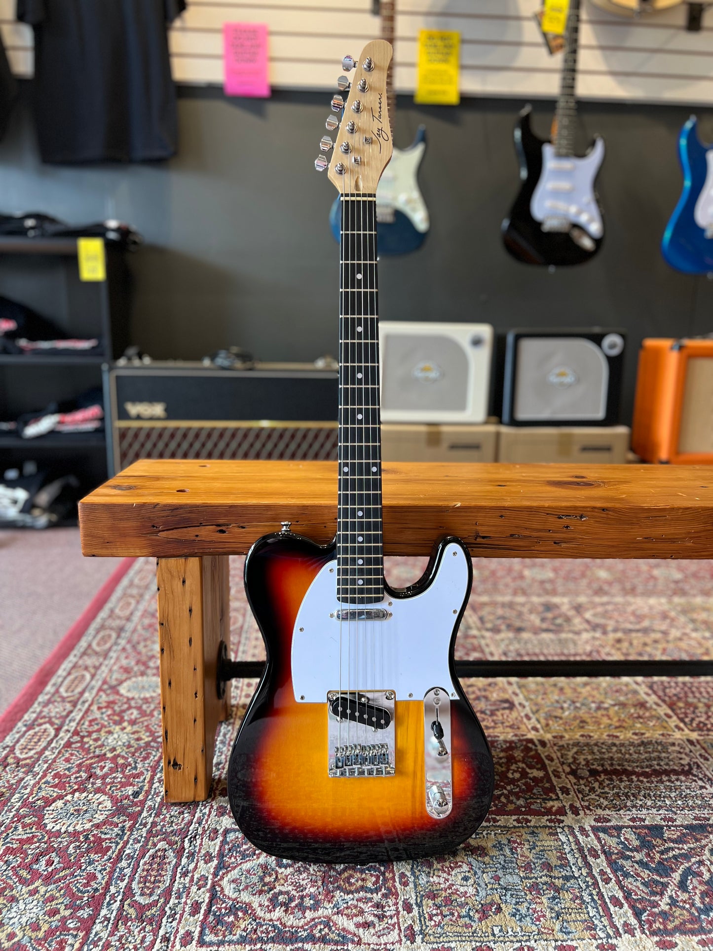 Jay Turser Telecaster Style Electric Guitar, Tobacco Sunburst