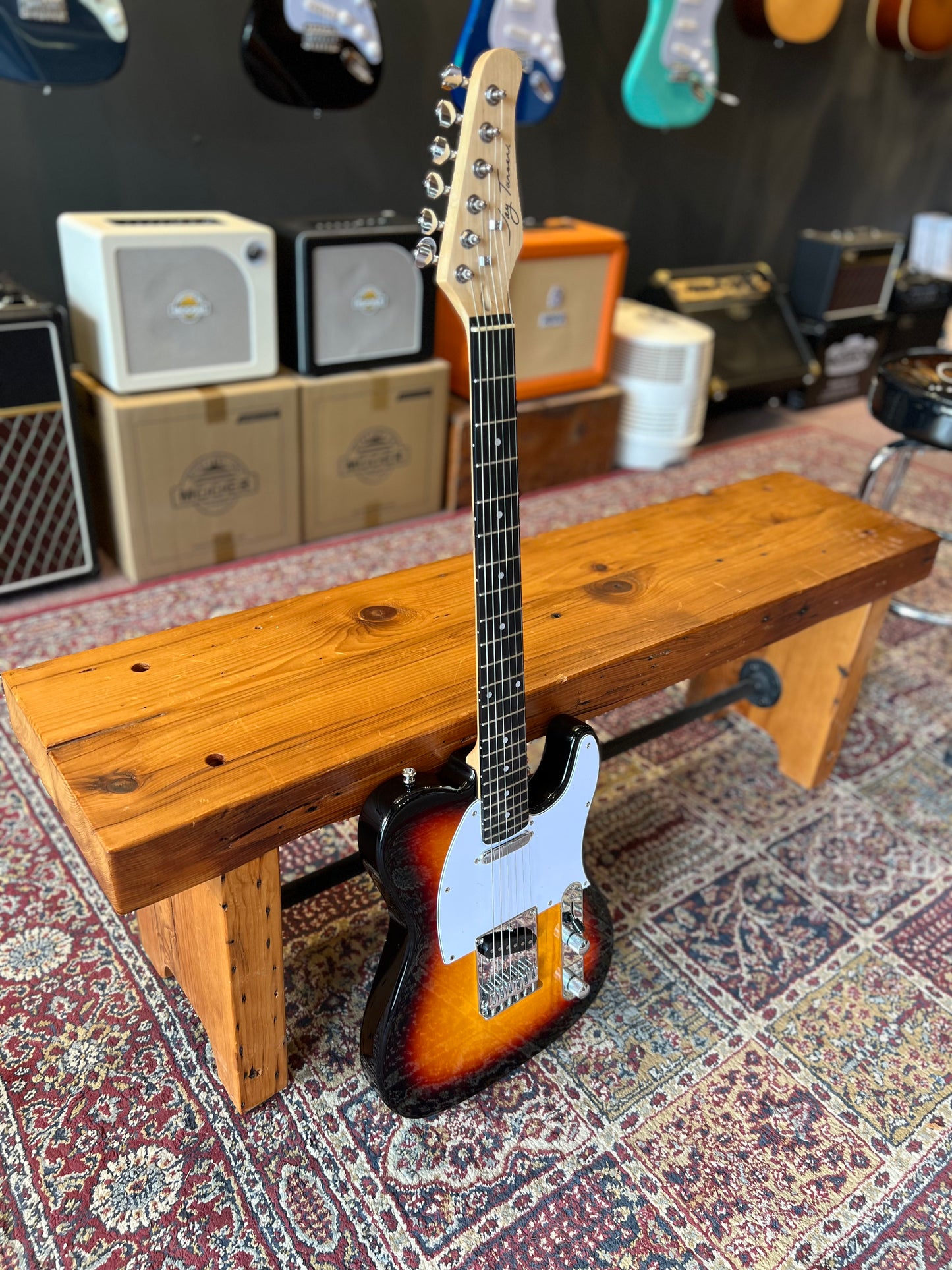 Jay Turser Telecaster Style Electric Guitar, Tobacco Sunburst