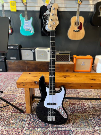 Jay Turser Jazz-Style Electric Bass Guitar, Black
