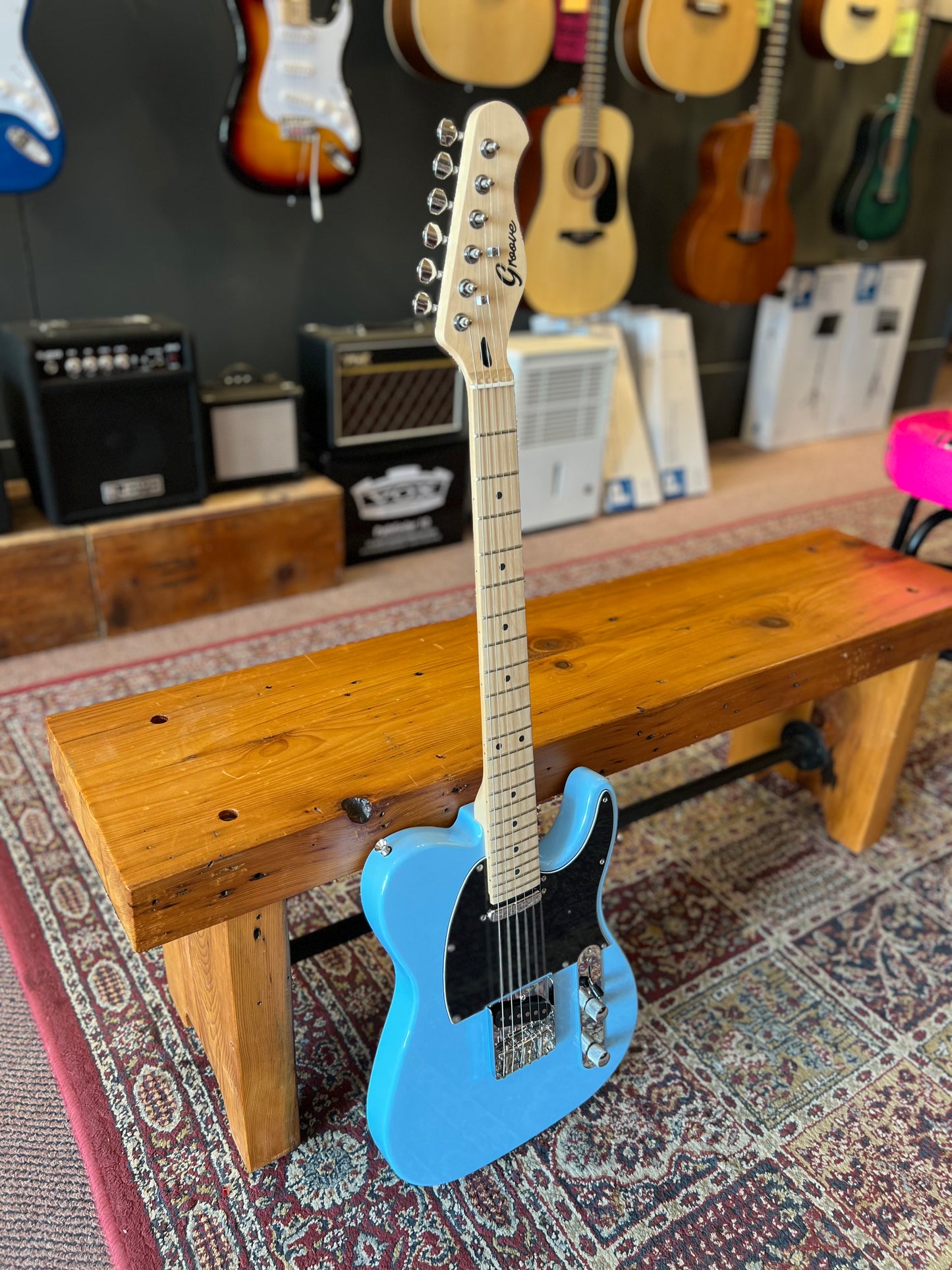 Groove Tele Style Electric Guitar Baby Blue