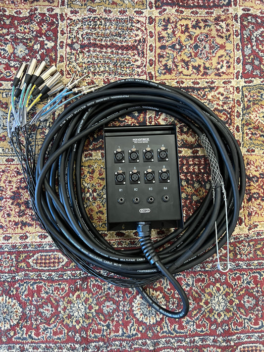 Monoprice 12-Channel Snake - 8 XLR - 4 TRS Stage Box 50ft USED