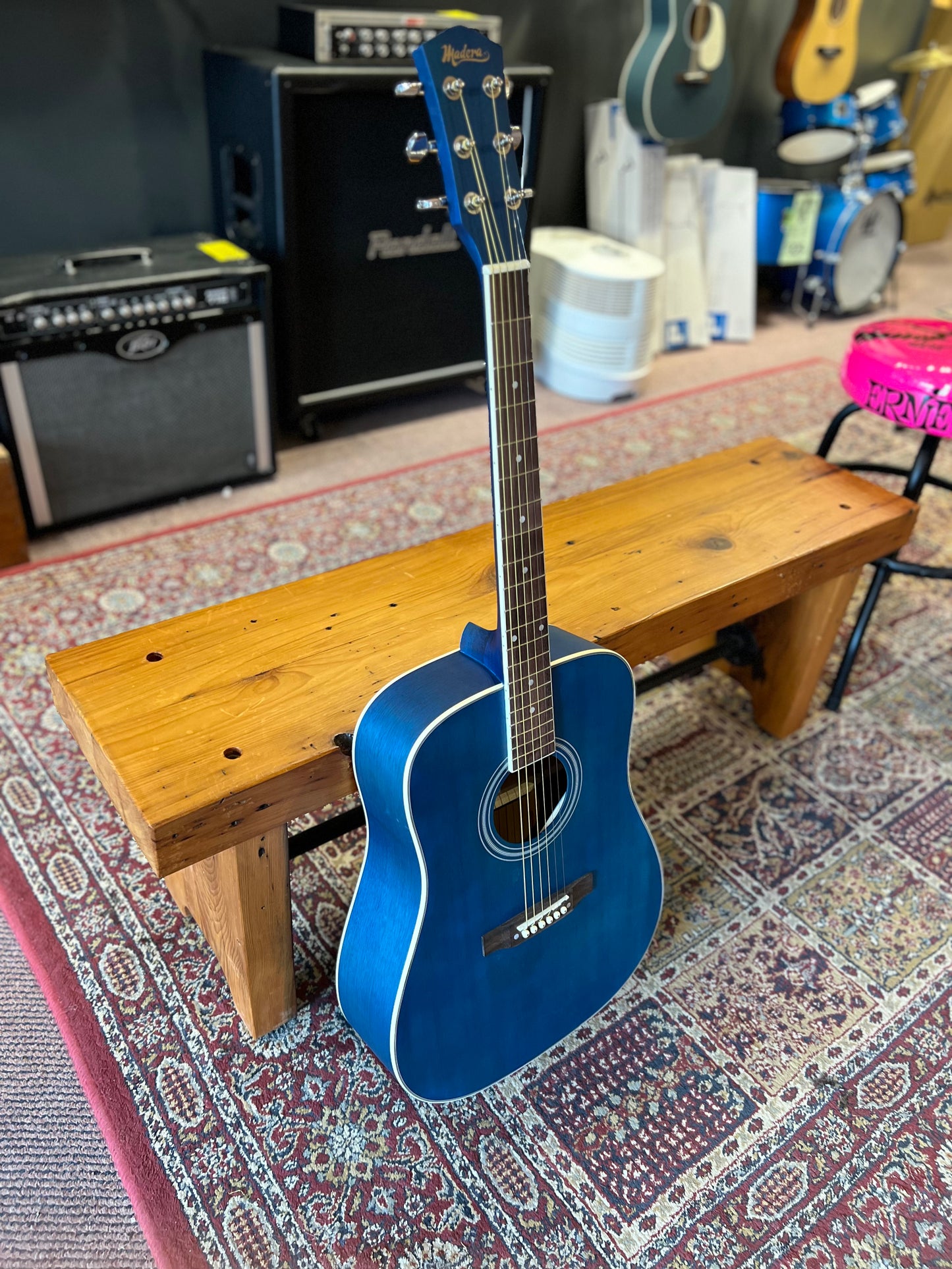 Madera Acoustic Guitar Blue