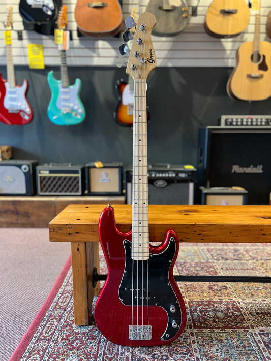 Groove Precision Style Bass Guitar Metallic Red
