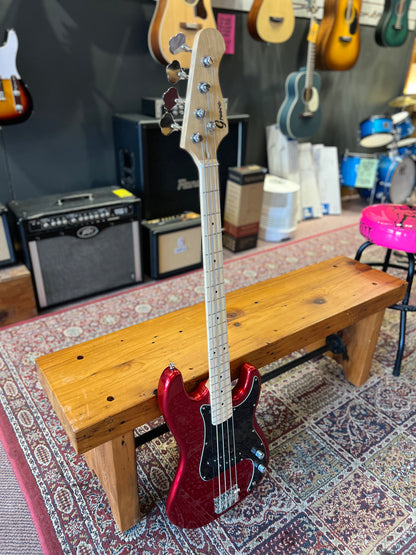Groove Precision Style Bass Guitar Metallic Red