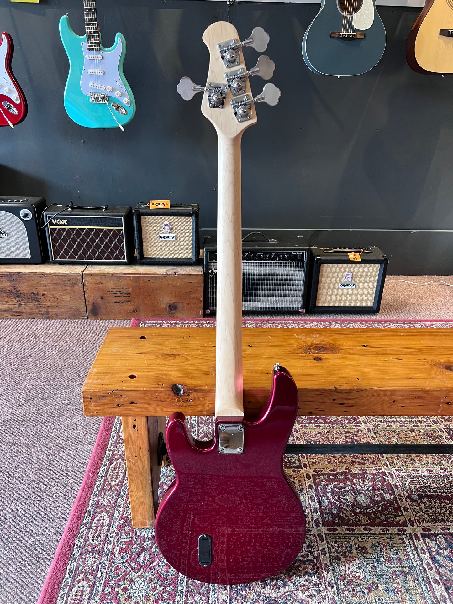 Groove Factory Music Man Style Bass Guitar - Red