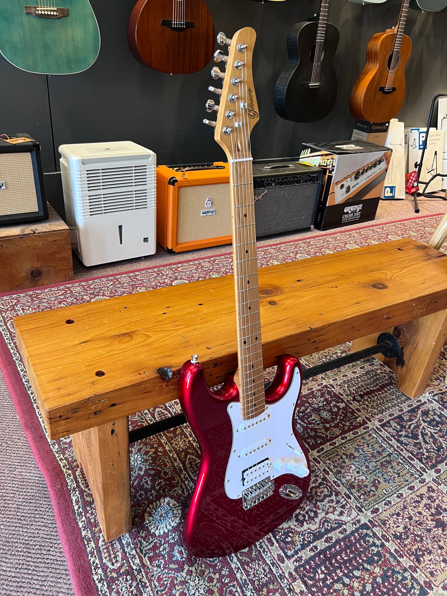 Groove Strat Style Electric Guitar Metallic Red Finish