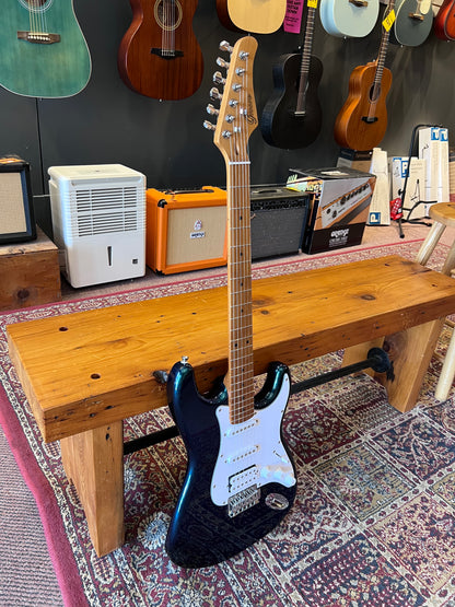 Groove Strat Style Electric Guitar Metallic Blue into Green Finish