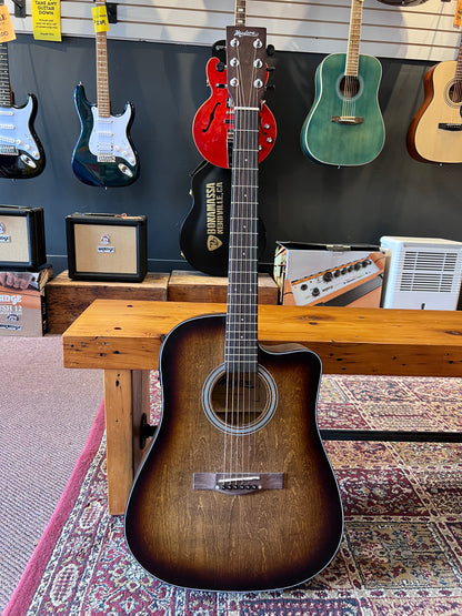 Madera Acoustic/Electric Cutaway Guitar Worn Brown USED