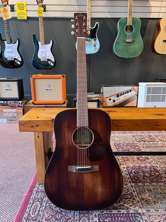 Sigma Aged Dreadnought Acoustic Guitar with pickup Distressed Satin B-STOCK