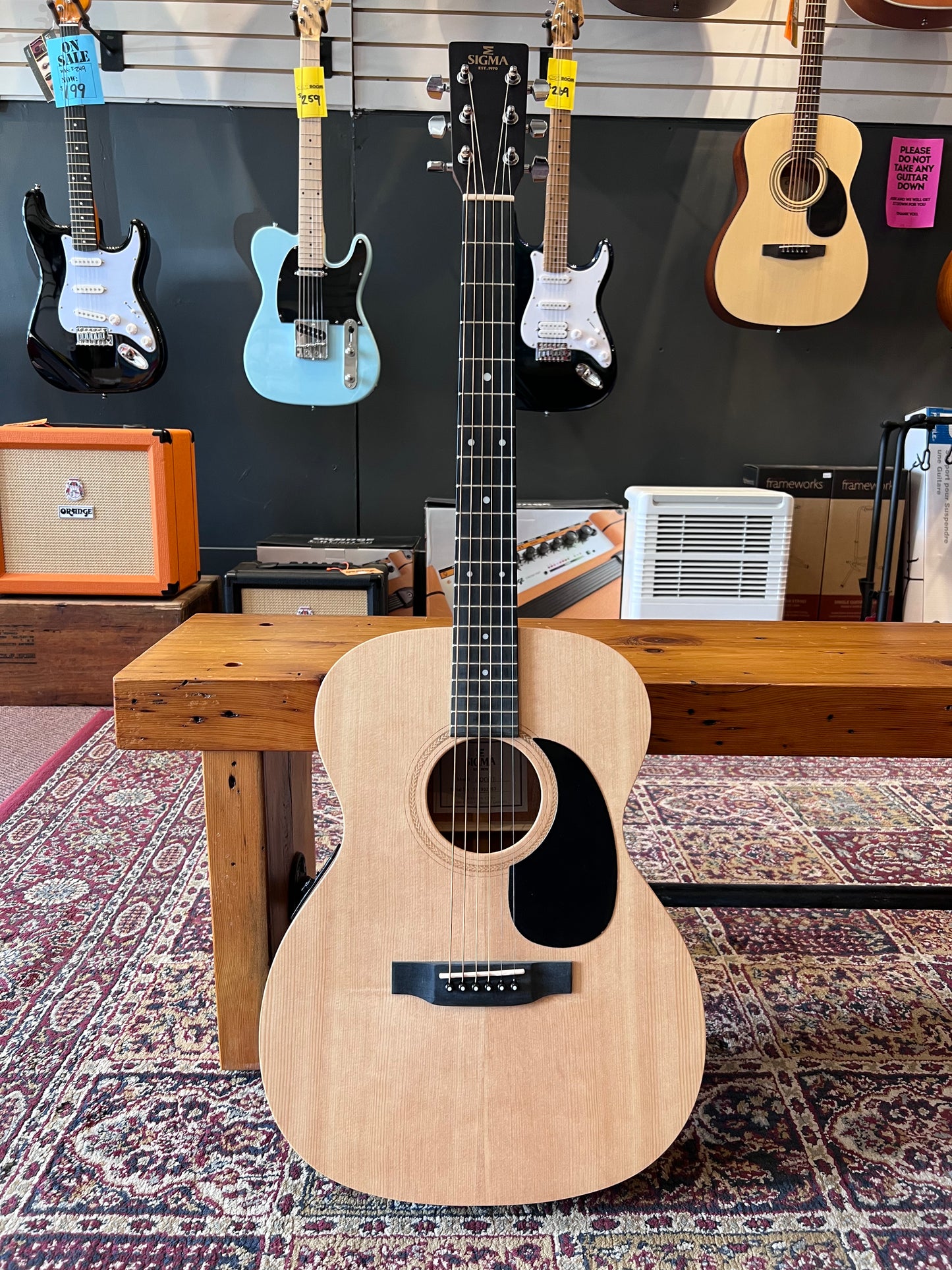 Sigma Auditorium Acoustic Electric Guitar, Natural
