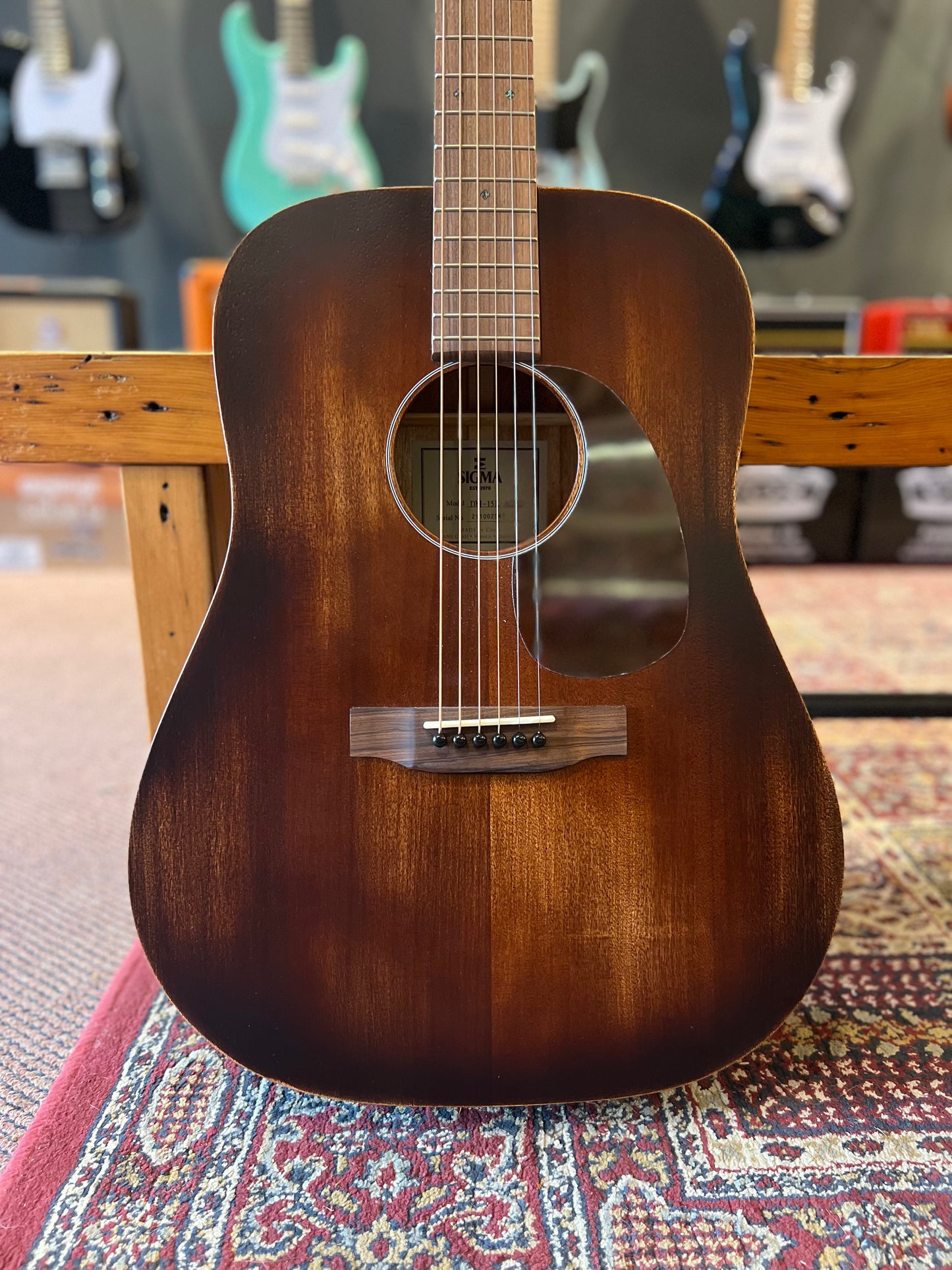 Sigma Aged Dreadnought Acoustic Guitar with pickup Distressed Satin USED