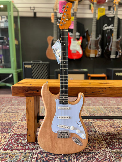 Oscar Schmidt Solid Body Strat Style Electric Guitar, Natural