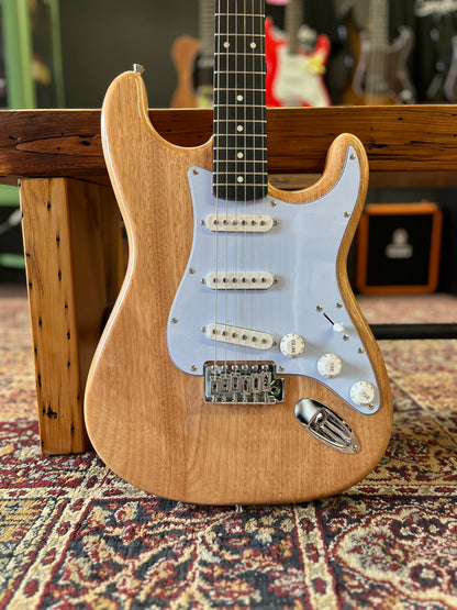 Oscar Schmidt Solid Body Strat Style Electric Guitar, Natural