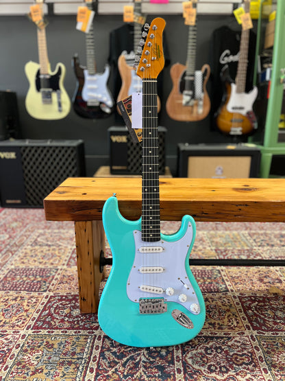 Oscar Schmidt Solid Body Strat Style Electric Guitar, Seafoam Green