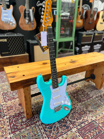 Oscar Schmidt Solid Body Strat Style Electric Guitar, Seafoam Green